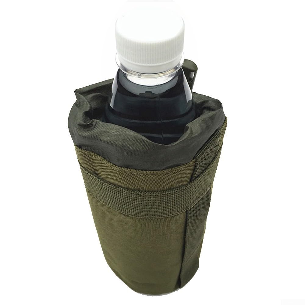 Water Bottle Bag Holder for Outdoor Sports – 600D Nylon -Compatible Hydration Pouch, Belt or Backpack Mounted, Cycling & Hiking Use(Green)