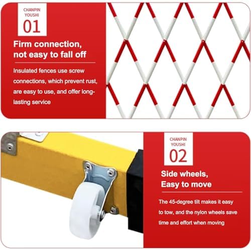 Portable Expandable Safety Barrier Gate with Wheels - Adjustable Indoor/Outdoor Pet & Child Fence, Foldable, Easy Setup, Durable & Versatile Safety Solution, 2.5x1.2m