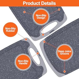 Cutting boards for kitchenkimiup kitchen cutting board set of 3professional chopping boards setsdishwasher safe cutting boards with juice grooves carrying handle no bpa  urban country home decor