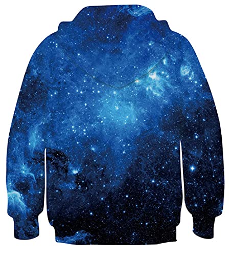 Unicomidea Boys Girls Novelty Hoodie 3D Funny Starry Sky Graphic Hoody Sweatshirt Pullover Tops With Pocket 14-16Years #TOP4