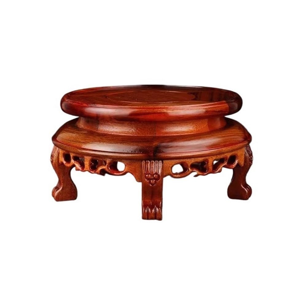 ZENY896V Home Circular Hollow Out Carving Display Base, Multifunctional Bonsai Decor Pedestal Decor(Large)