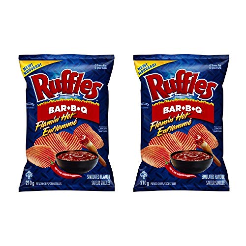 Ruffles Flaminâ€™ Hot Bar-B-Q Potato Chips 210g/7.4oz, 2-Pack {Imported in Canada}