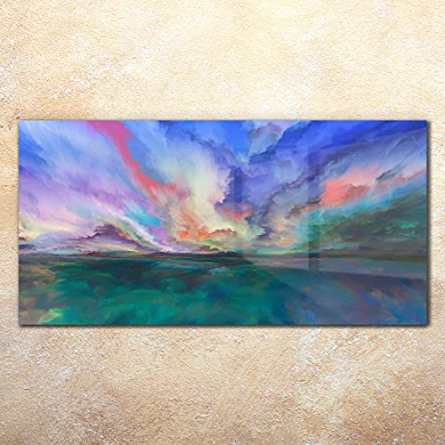 Image sur verre 140x70cm tableau paysage abstrait salon moderne - 2