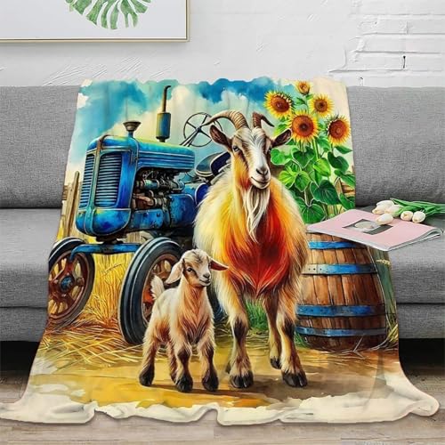 Couverture tracteur 3D plaid lit chaud microfibre 200x230cm