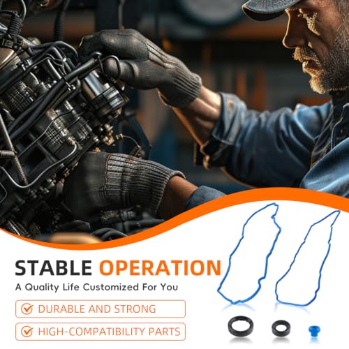 Image of GoaMotors Valve Cover Gasket Set VS50814R Replaces VS50814R VS50722 BR3Z6C535A Compatible with Ford F-150 3.3L 3.5L V6 DOHC 2011-2020 Fit for Lincoln MKS MKT MKX MKZ 3.5L 3.7L V6