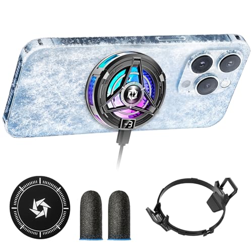 MuGaoDee スマホ 冷却ファン ペルチェ素子 スマホクーラー 3秒急速冷却 軽量 スマホ 冷却 magsafe磁気式・クリップ式 スマホ散熱器 小型 LED温度表示 USB給電式 スマホ冷却 揺れない 原神 荒野行動 FGO実況用 高負荷ゲーム スマホ熱対策 Android・iPhone・iPad対応 静音設計