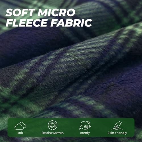 U2SKIIN Mens Fleece Pajama Pants Soft Warm Plaid Lounge Pj Bottoms with Pockets and Button Fly2