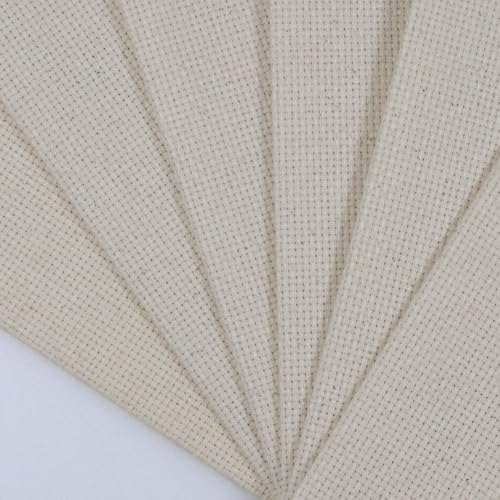 Image of KCS 4 /6 pc of 12 inch x 18 inch 30cmx45cm 16CT Counted Cotton Aida Cloth Cross Stitch Fabric (Oatmeal, 6 pc)