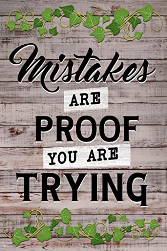 Image of Growth Mindset Mistakes Poster For Classroom Decoration Motivational Class Rules Farmhouse Decor Theme Cool Wall Art Print Poster 24x36