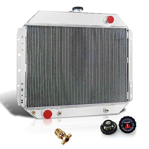 Ozcoolingparts 66-79 Ford F-Series Radiator, 4 Row Core Full Aluminum Dpi433 Cu433 Rad433 Cc433 Radiator For 1966-1979 Ford F100 F150 F250 F350 Bronco Truck Pickup V8 Engine (4 Row Core Radiator) #TOP4