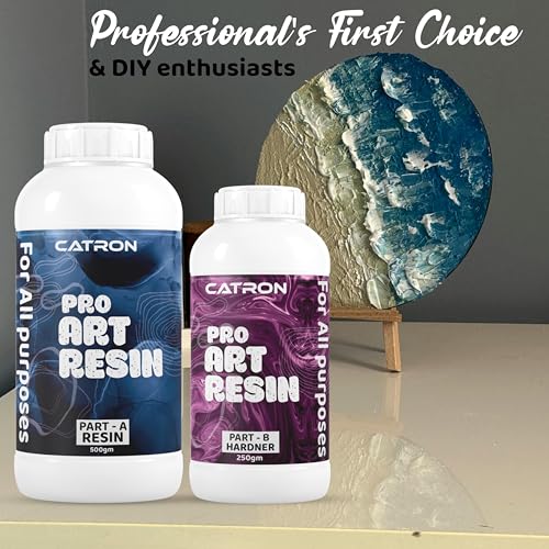 Image of Catron Crystal Clear Epoxy Resin Art Kit 2 : 1 - Ratio Resin and Hardener UV-Resistant | Self-Leveling, Suitable for Beginners DIY Activities with High Gloss,Jewellery and Keychain Making 750 GM
