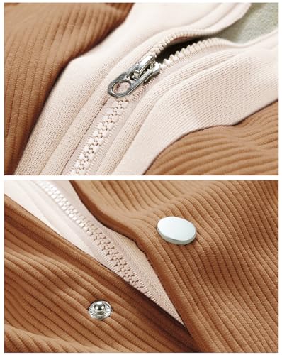 Image of PEGENO Men's Fleece Lined Corduroy Full Zip Hooded Jacket Button Down Winter Outdoor Coat