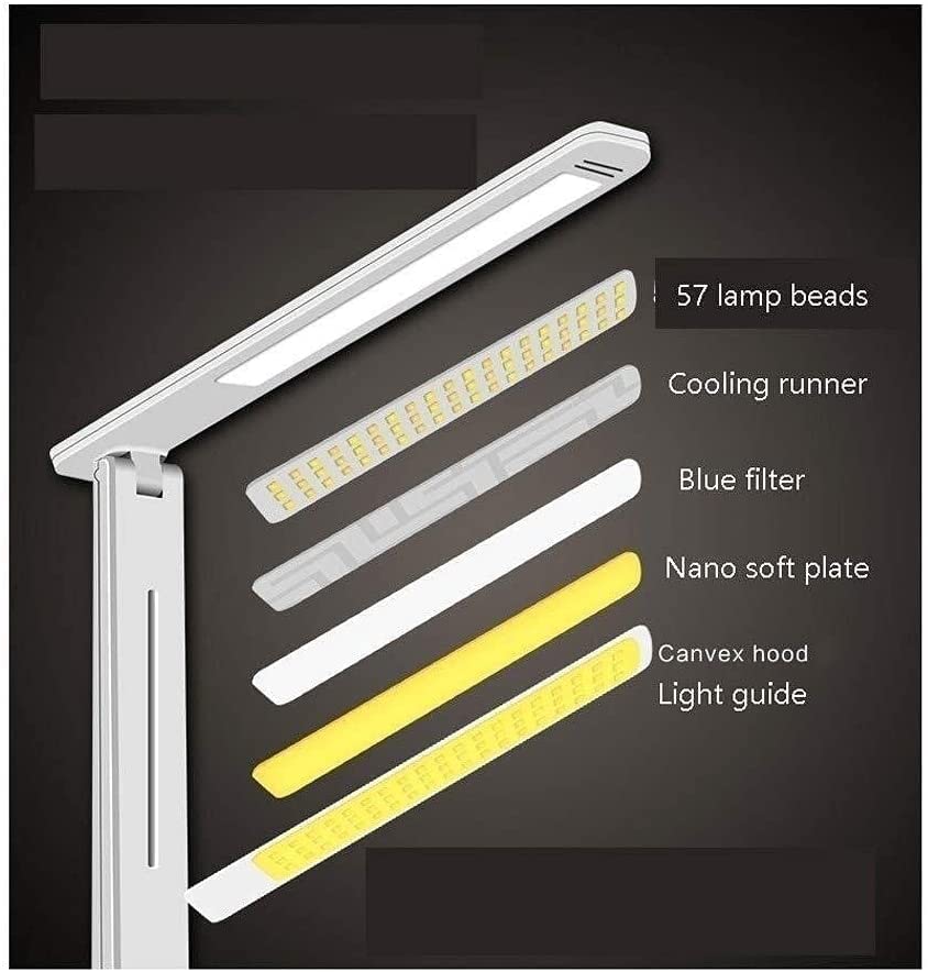 Lampe de bureau LED décorative blanche avec gradation tactile et alimentation USB - 4