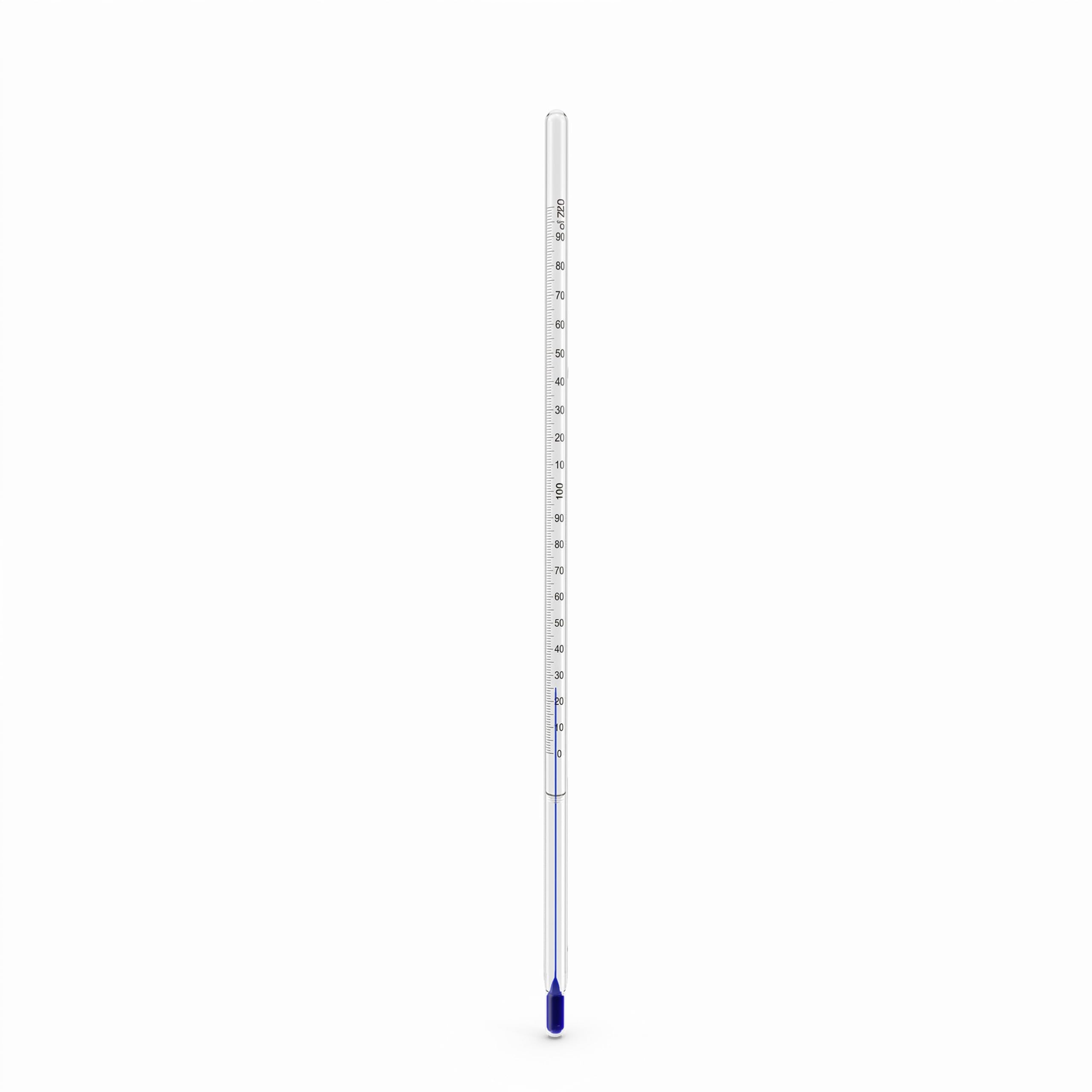 Lantelme Termometro da Laboratorio in Vetro 0-200°C 30 cm Ø 0,7 cm Resistente agli Acidi e Solventi