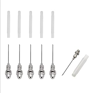 6 Pcs Grease Needle Tip, Bearing Grease Injector Needle, Grease Needle Nozzle, Grease Gun Needle Tip, Grease Injector Needle for Grease Gun Needle Nose Grease Dispenser Removable Needle18G