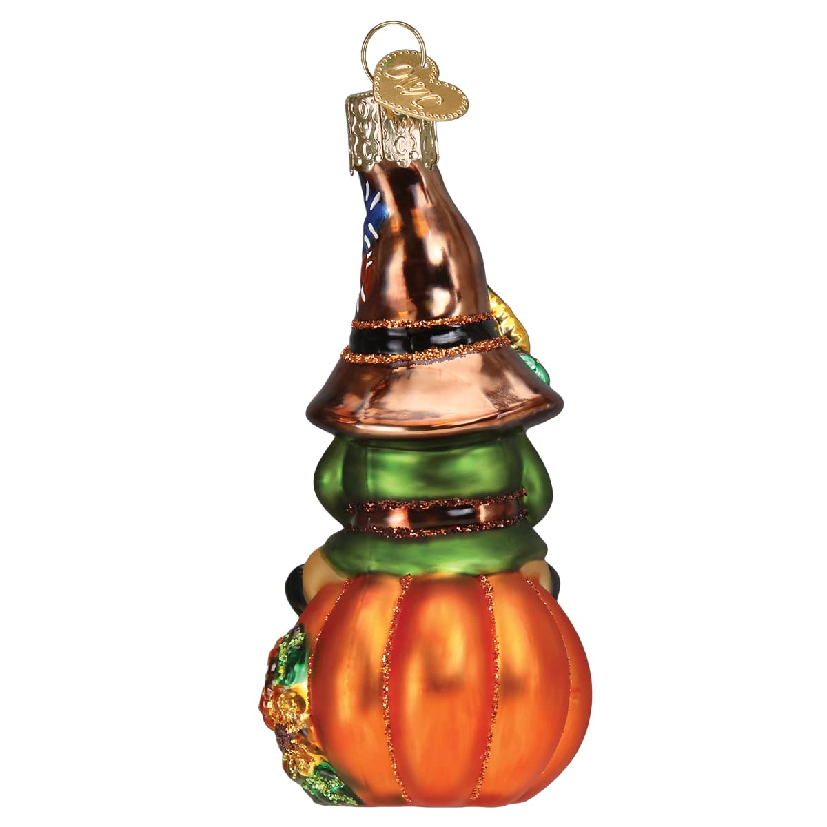 Old World Christmas Adorno de Cristal soplado de gnomo de Cosecha de otoño para árbol de Navidad