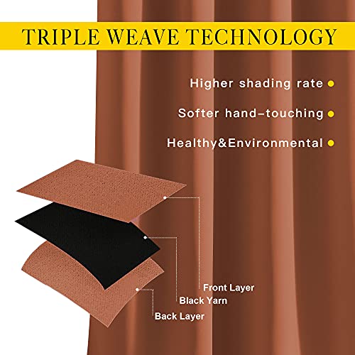 NICETOWN Sliding Glass Door Curtain - Grommet Extra Wide Window Treatment Thermal Insulated Drape for Kids Room/Living Room (Burnt Orange, W100 x L95, 1 Panel)