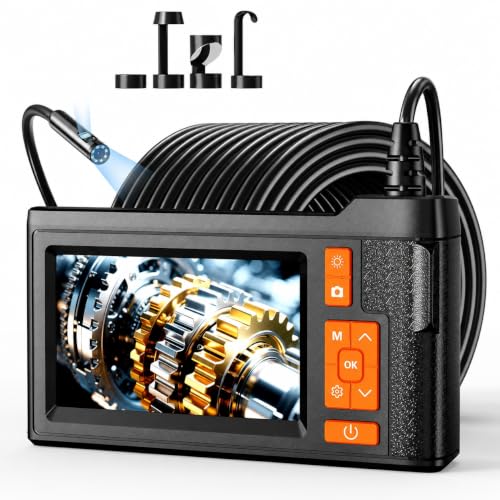 Cámara endoscópica de doble lente 33FT con pantalla HD de 4.3'', foto y video 1080P