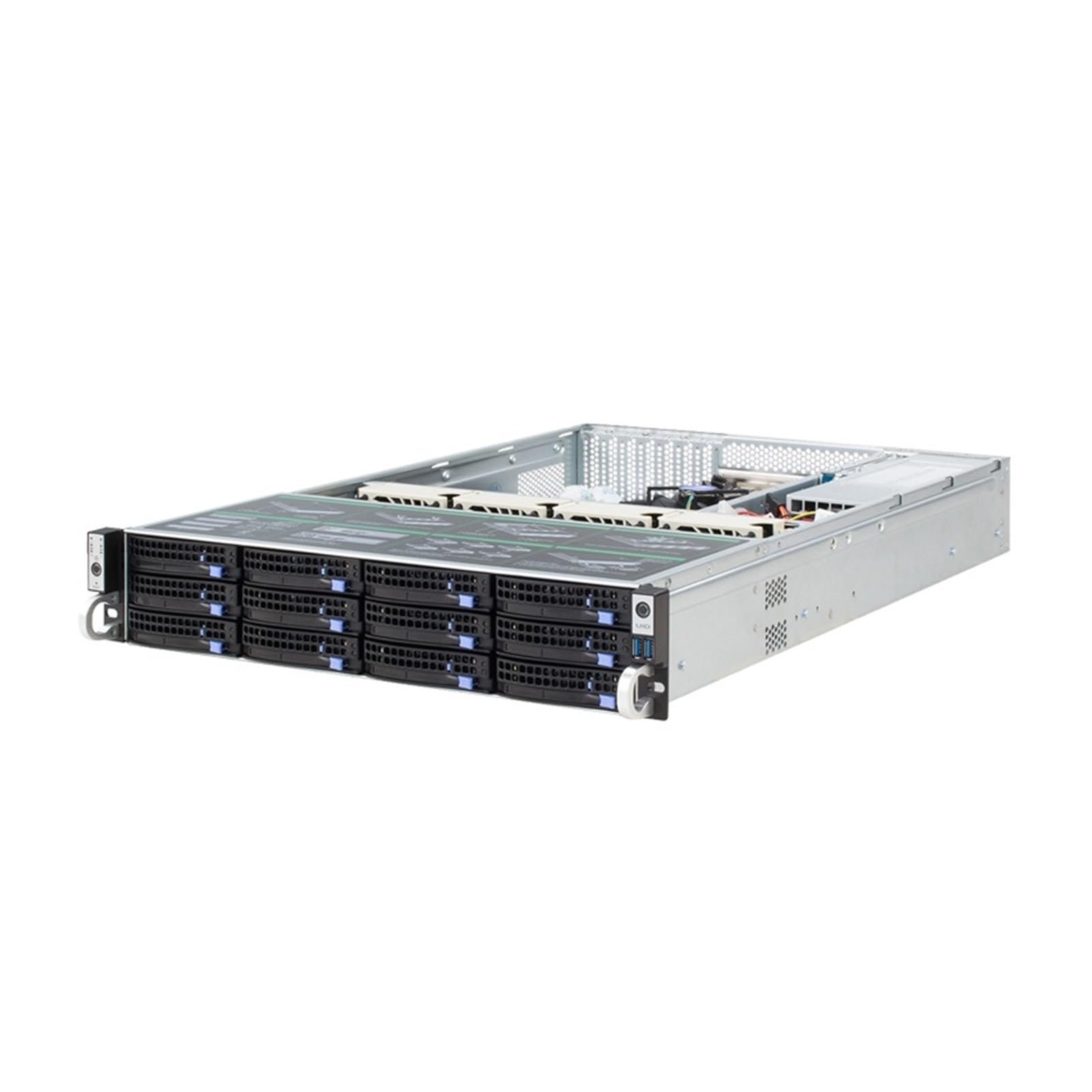 2u 12bays obudowa serwera hot swap L = 650 mm ogromna obudowa do przechowywania hotplug z płytą montażową do chmury/NVR/NAS/IPFS (6 GB SAS SGPIO)