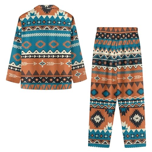 CLOHOMIN Men's Button Down Pajamas Long Sleeve Lounge Set with Pockets 2 Piece Fall Winter Sleep Wear Size XS-4XL4