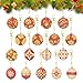 17 Pcs Palline di Natale Uniche Portachiavi con Decorazione Diamante Bifacciale 5D DIY Kit per Mosaico di Strass Palline Infrangibili con Finitura Glitterata Ciondolo da Appendere per Albero di Natale immagine