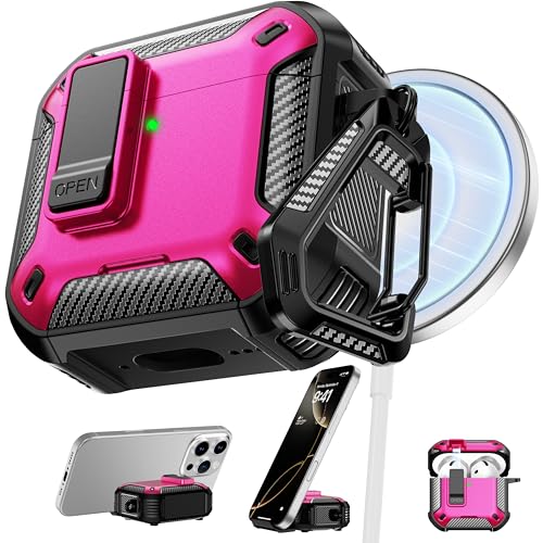 Image of RFUNGUANGO for AirPods 5 /4 Case (2026 /2024) with Lock, Rose Red