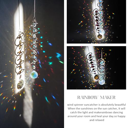 image for H&D HYALINE & DORA 20.5in Crystal Sun Catcher,Colorful Hanging Suncatc