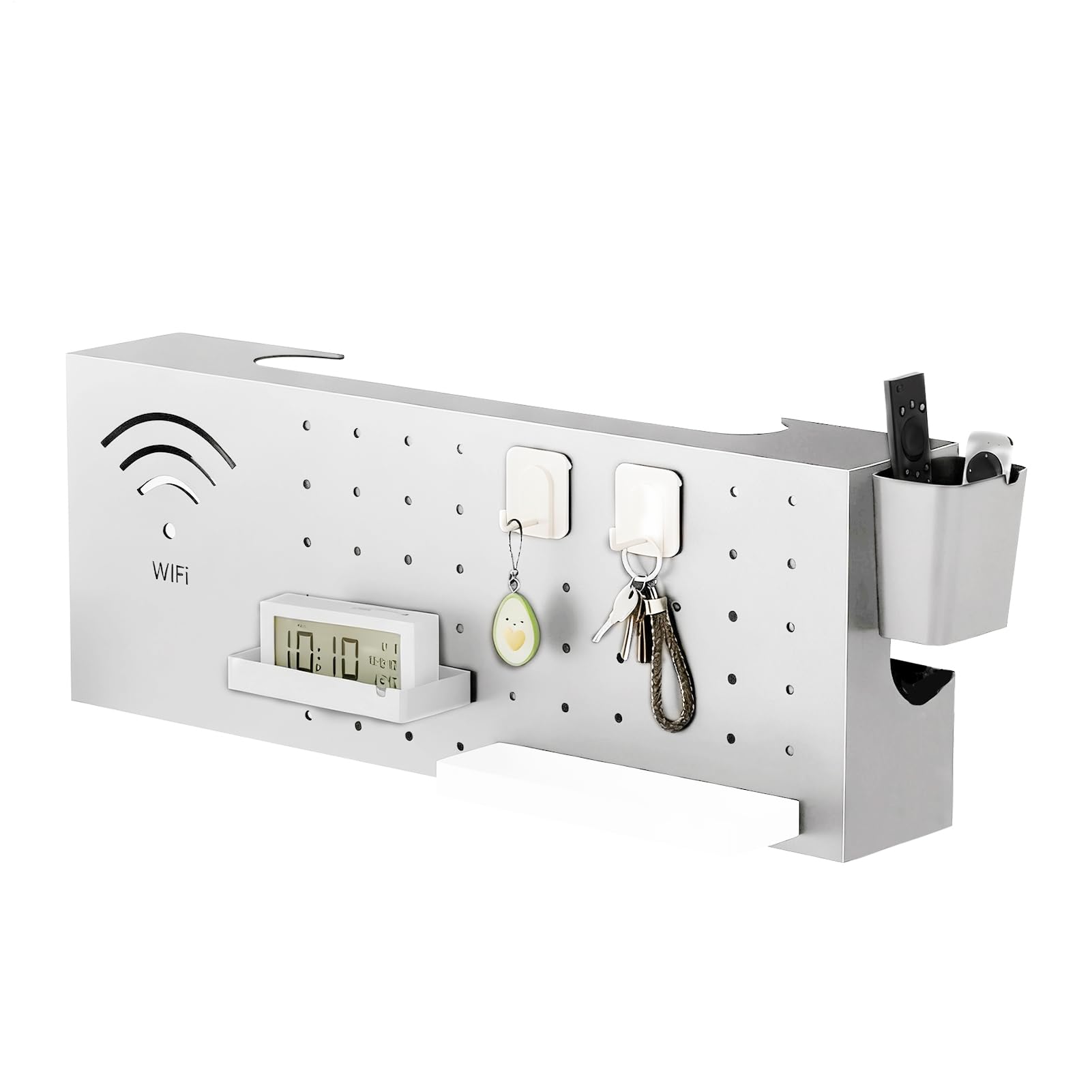 Copri Scatola Router Copertura Multifunzionale da Parete in Acciaio al | Scatola di Archiviazione per Router WiFi Per Elettronica Rete Presa Uscita Soggiorno TV Scrivania Libro Cestino Co