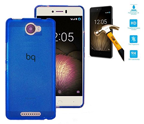 Todobarato24h Funda TPU Lisa Compatible con BQ Aquaris U/U Lite Azul + Protector de Cristal Templado