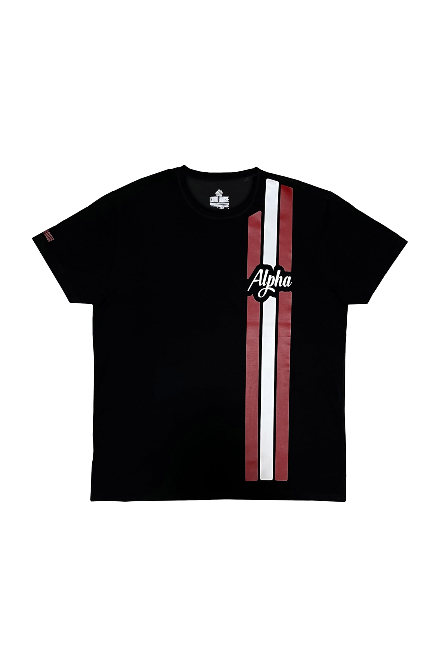 Alpha Vinyl Graphics | Crew Neck | Black Cotton T-shirt