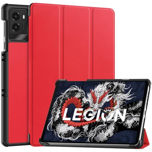 Image of Case for Lenovo Legion Y700 (2025) 3rd Generation TB-321FC 8.8 inch, Folio Slim Smart Cover Lightweight Hard Shell Protective Case with Multi-Angle Stand -Red