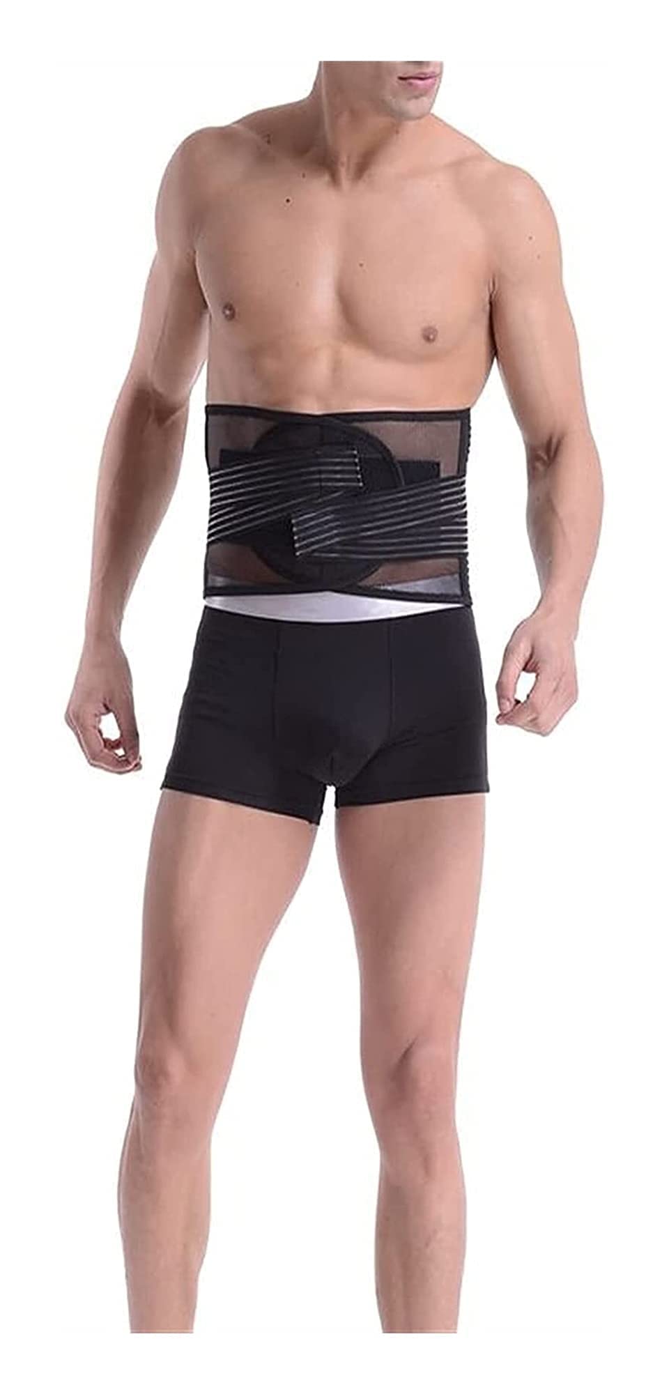 Cinturón de Soporte Lumbar Brace para la Parte Inferior de la Espalda Sport Workout Body Shaper Postura ortopédica de Doble tracción para Alivio de la Espalda (Black S)