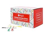 KingSeal Plastic Sword Cocktail Picks, 3.25 Inch Length, Assorted Colors, for Cocktails and Appetizers - 2 boxes of 1000 each (2,000pcs total)