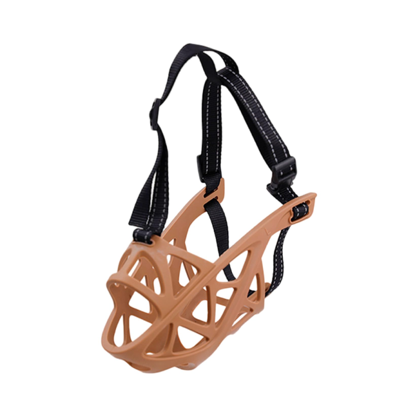 Bozal for Perros, Transpirable, Ajustable, con Apertura Frontal, Permite jadear y Beber, Gran Orificio de respiración.,Bozal para Perro(Khaki,S)