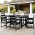 TenKa 7 Piece HDPE Patio Furniture Set for 6, Dining Table and Chairs, Outdoor Table with Umbrella Hole, Outdoor Dining Set for Garden, Backyard, Lawn, and Poolside