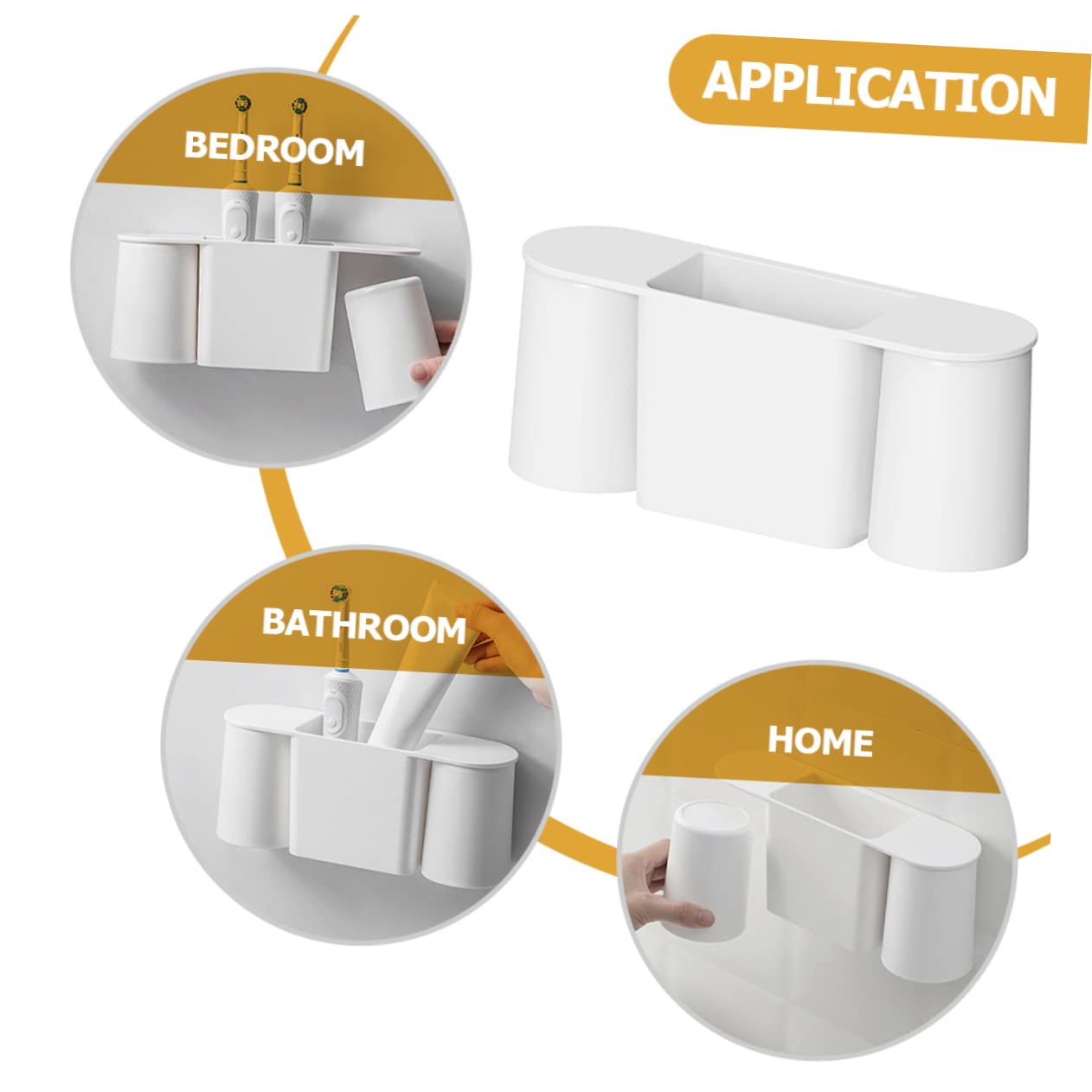 Portacepillos de Dientes Magnético de Pared Portacepillos de Baño para Baño Organizador de Tocador Portavasos para Pasta de Dientes