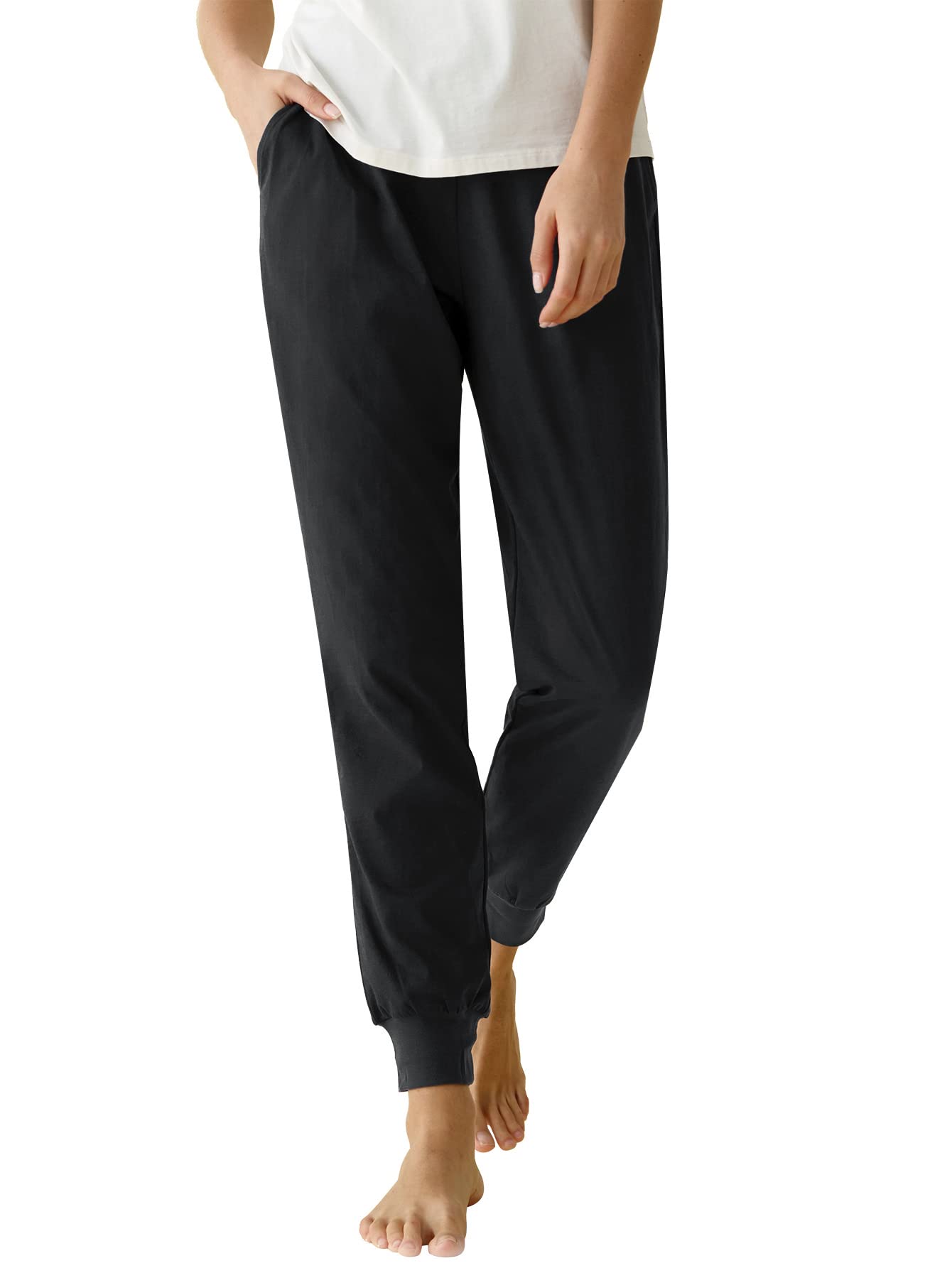 Latuza Women's Cotton Pajama Joggers Knit Lounge Pants