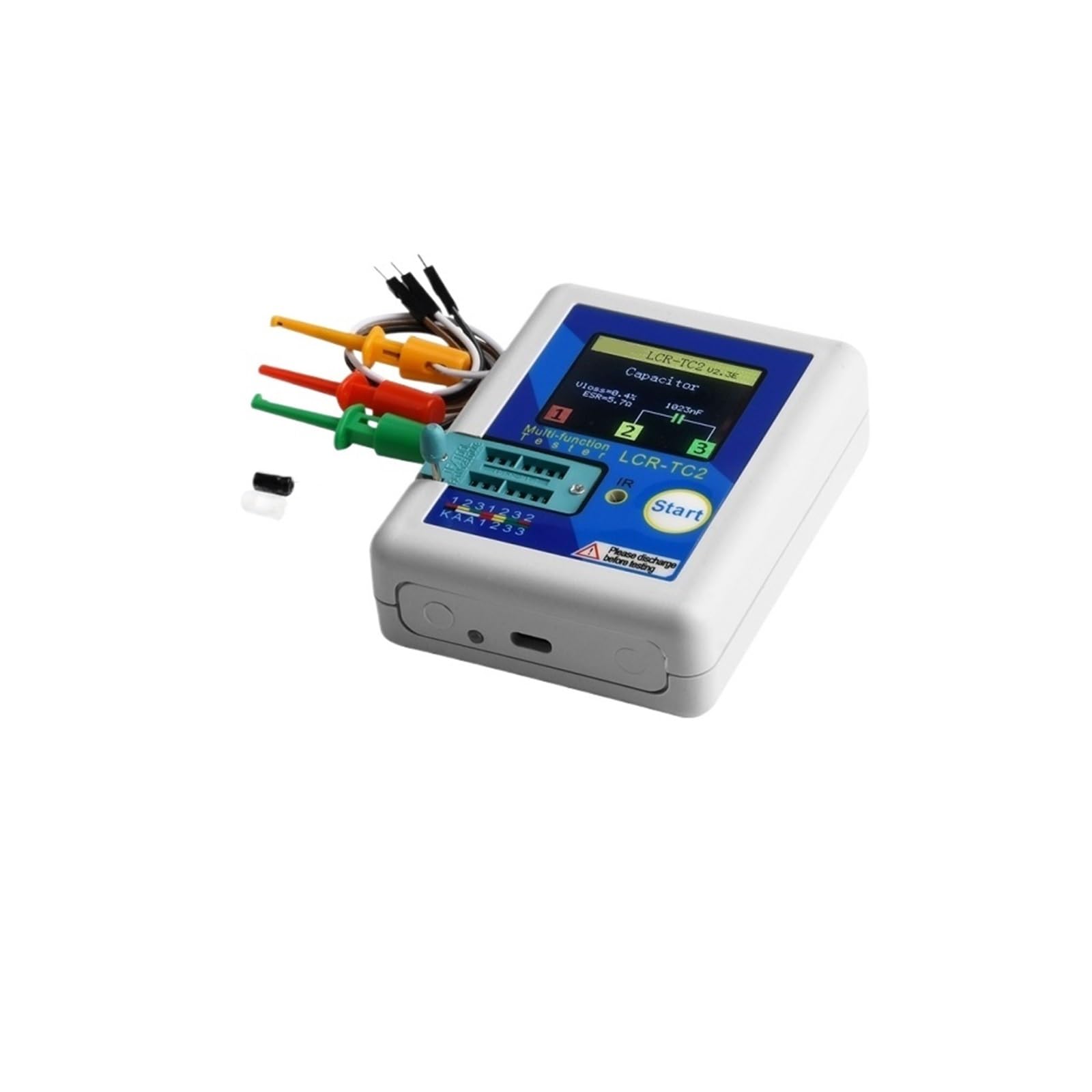 LCR-TC2 Tranzystor Tester Multimetr Kolorowy Wyświetlacz Do Diody Triody MOS/PNP/NPN Kondensator Rezystor Częstotliwość sygnału testowego