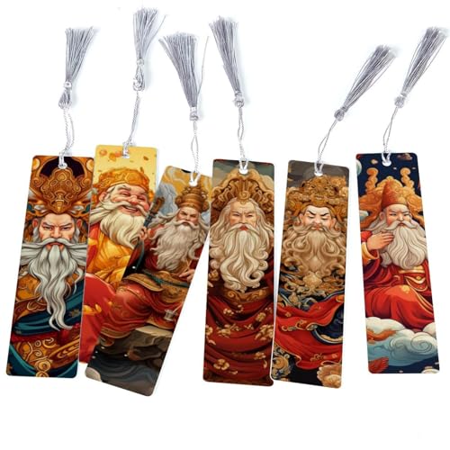 Marque-pages God of Wealth en lot de 6 pour amateurs de livres