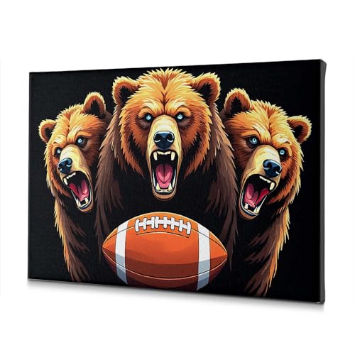 Toile ours foot américain dans votre salle de bain style sport