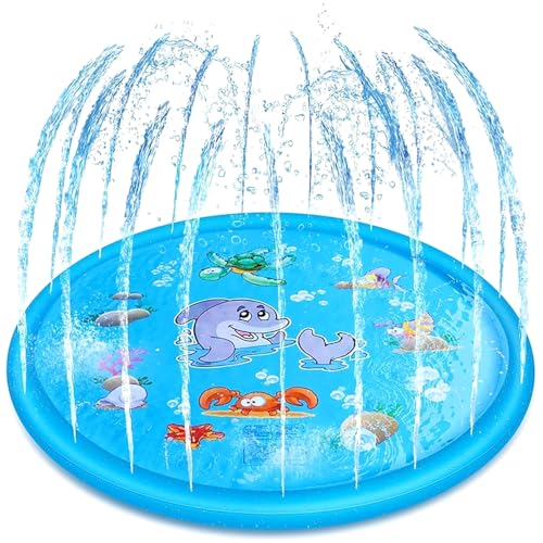YANGUN Splash Pad 170 CM Wassersprinkler Matte Kinder, Sprinkler Wasser-Spielmatte, Sprinkler Wasserspielmatte, Sprinkle...