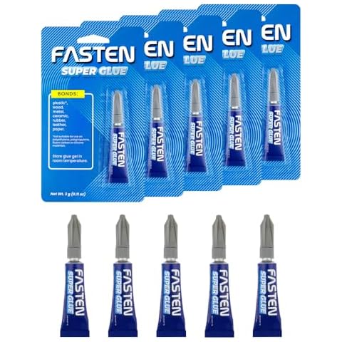Fasten Super Glue Clear Gel, 3 Gram (0.11 oz) Tube (Pack of 5) Cover