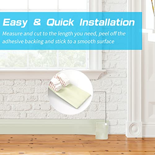 Flexible Wall Trim Molding Trim, Peel And Stick Trim Molding 4 Inch Wide, Home Decor For Wall, Baseboard, Ceiling (16.4Ft, Beige) #TOP6