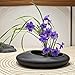 Ikebana Bowl Kit - Ikebana Vase (Japanese Flower Bowl Vase) with 2.4'' Floral Frog, Ikebana Set for Japanese Flower Arrangement (Black, 2.4'' Floral Frog Included)