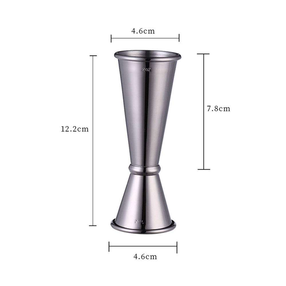 Tasse à mesurer à Double tête en Acier Inoxydable Tasse à Once avec écailles intérieure et extérieure Bar Verre à Cocktail (Couleur : A) (D)