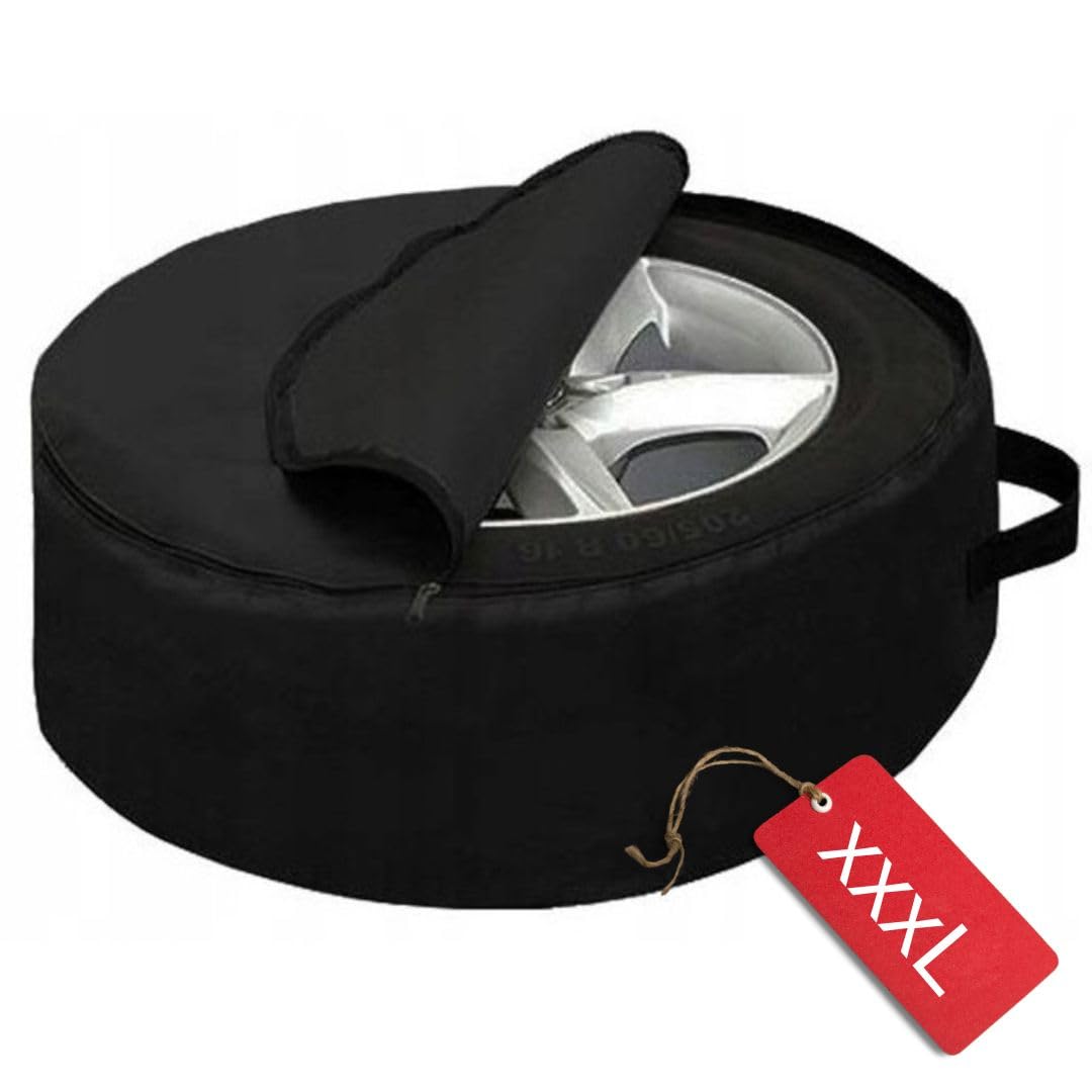 Pokrowiec na koło dojazdowe zapasowe Rozmiar XXXL 14"-18"/ Kolor Czarny/Pokrowce na koła zapasowe/Pokrowiec do przechowywania opon, wodoodporny (XXXL)