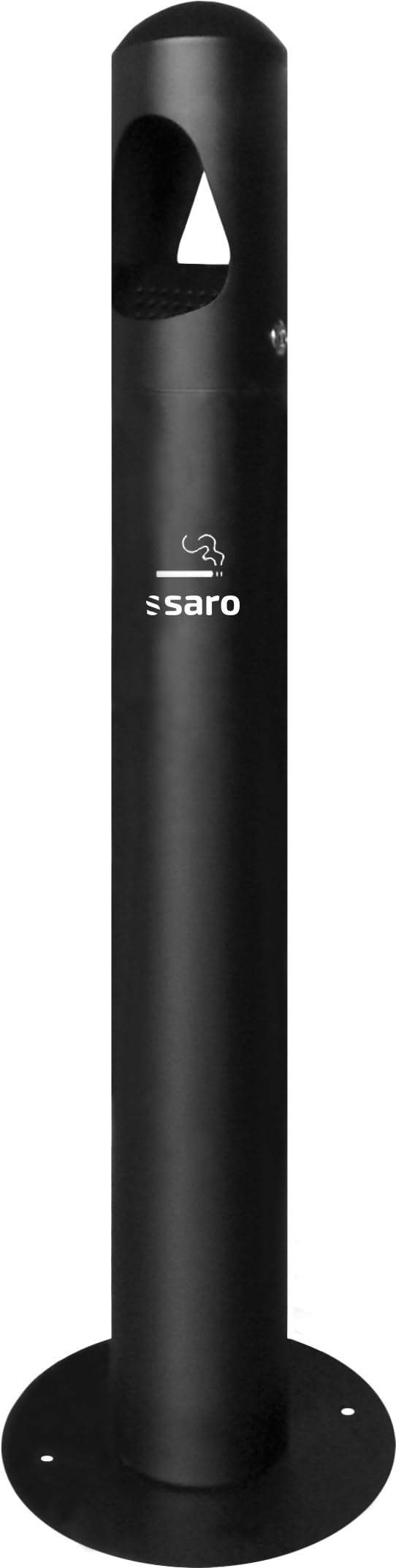SARO schwarzer Standascher - Edelstahl-Innenbehälter – 290×290×1000 mm – Abschließbar – Für Innen- & Außenbereiche – Modell RANA