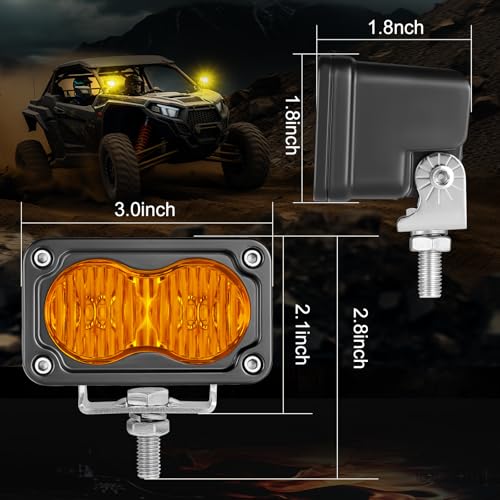 Image of LED Pods Amber 3 inch Driving Fog Light Pod Offroad Light Cube