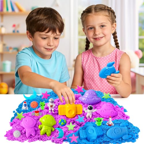Image of Sensory Bin Space Kit with Sensory Sand | Play Sand, Pretend Play Beach Toy, Sandbox for Girls and Boys