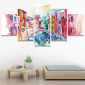SIGNWIN 5 Panel Canvas Wall Art Modern Art...